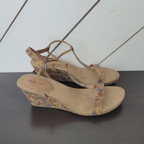 NEW Style & Co. Mulan Women 10.5 Cork Wedge Sandals 4CT - Picture 1 of 9